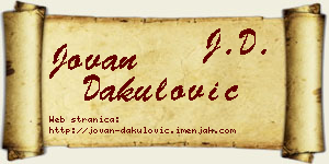 Jovan Dakulović vizit kartica